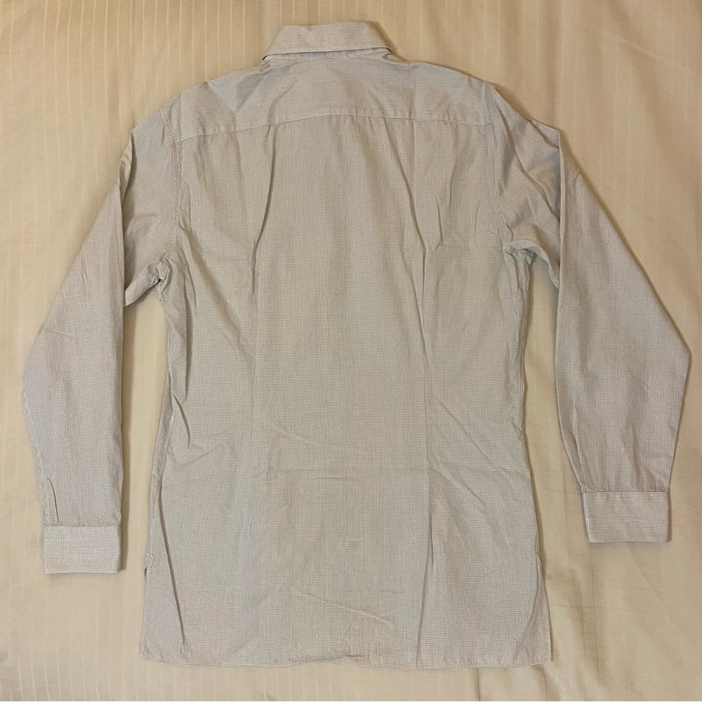 LANVIN cross checkered collared long sleeve dress shirt neck: 15.5 sleeve: 39 - Picture 11 of 13